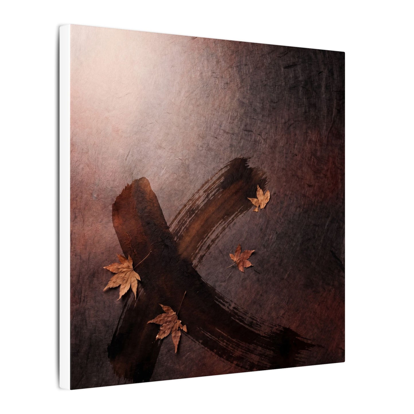 Moody Ink Brushstroke Canvas Art - Moody Minimal Dark Japandi