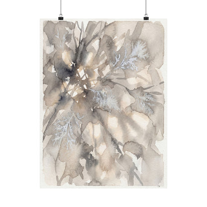 Shadow Play Wall Art Print | Winter Japandi Watercolor Art