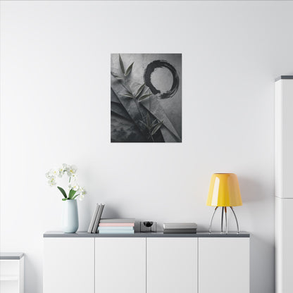 Winter Paper Fold Enso Canvas Art | Serene Decor