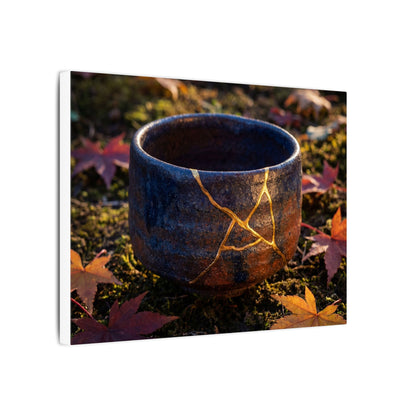 Kanso Moonlit Garden Canvas Art - Kintsugi Gold Repair