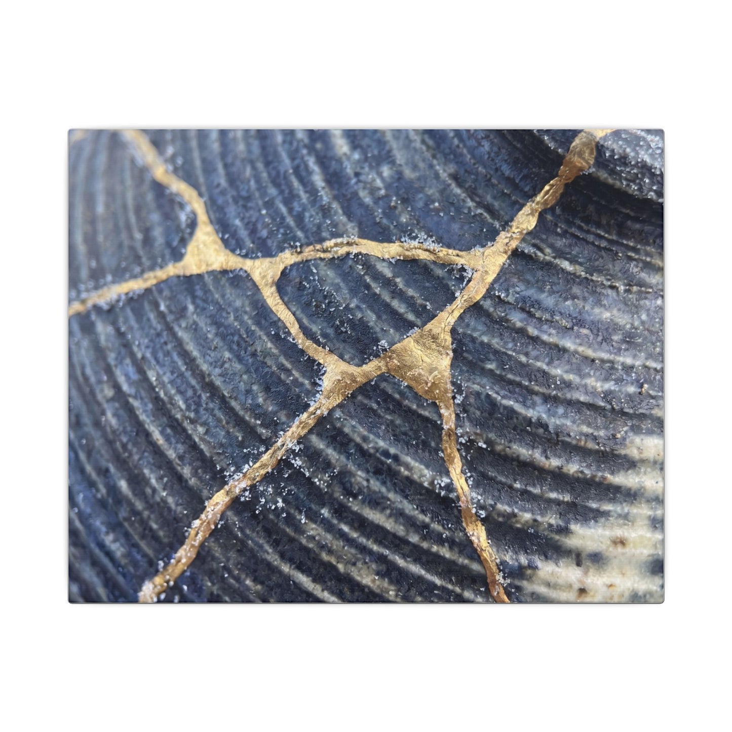 Shibui Water Ripple Canvas Art - Kintsugi Gold Repair