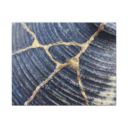 Shibui Water Ripple Canvas Art - Kintsugi Gold Repair