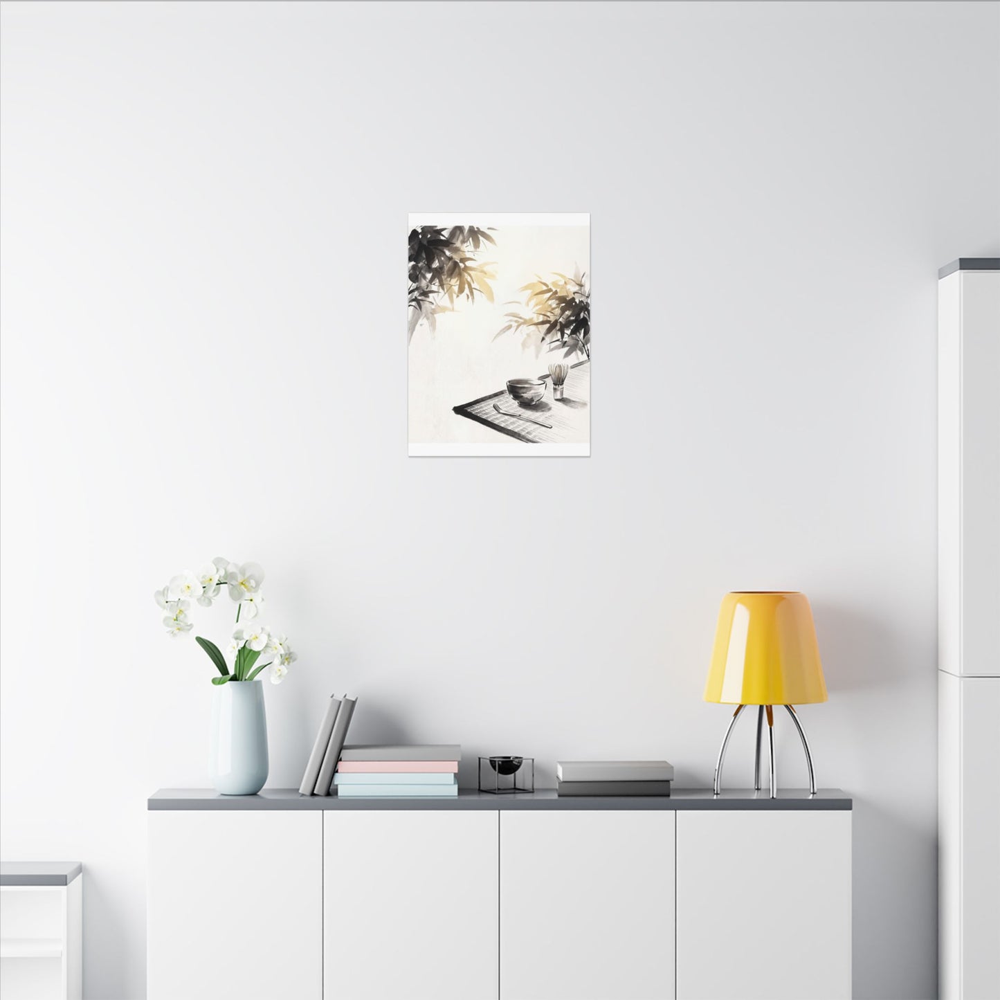 Tea Ceremony Sumi E Canvas Art | Serene Zen Art