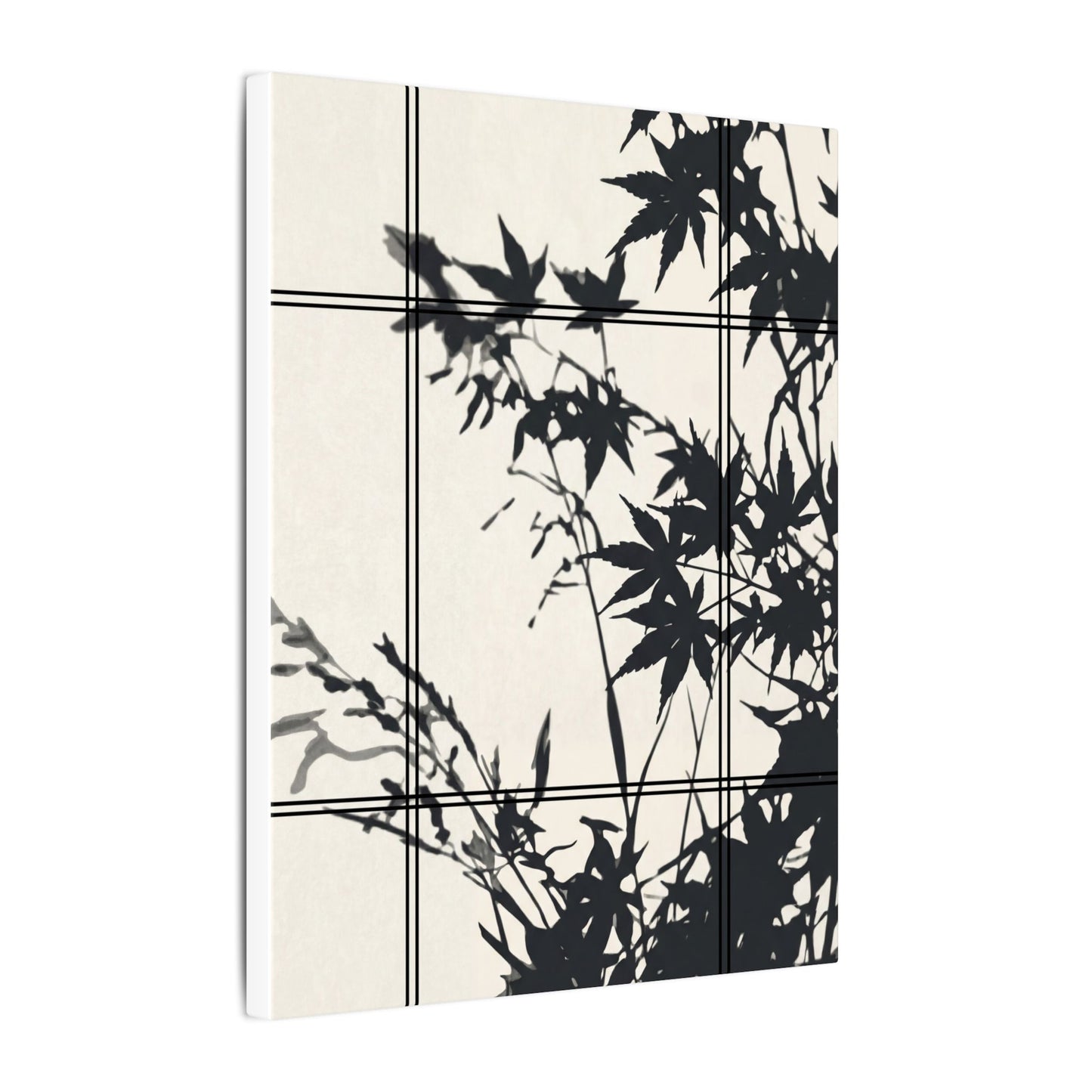 Shoji Screen Canvas Art | Summer Japandi Minimal Line Art