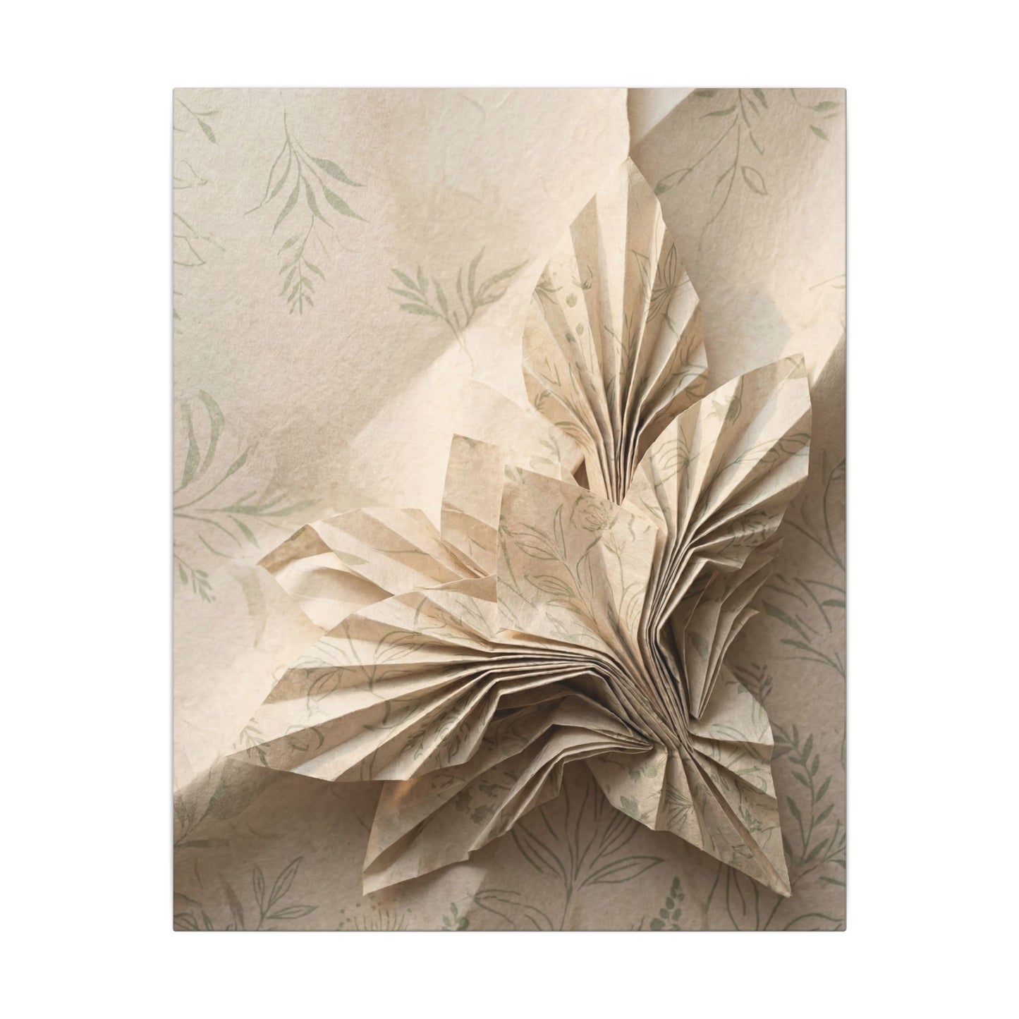 Paper Fold Summer Canvas Art | Japandi Neutral Design