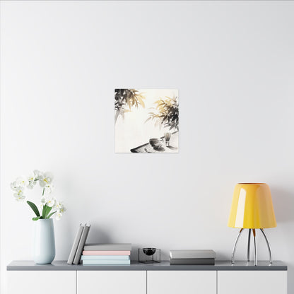 Tea Ceremony Sumi E Canvas Art | Serene Zen Art