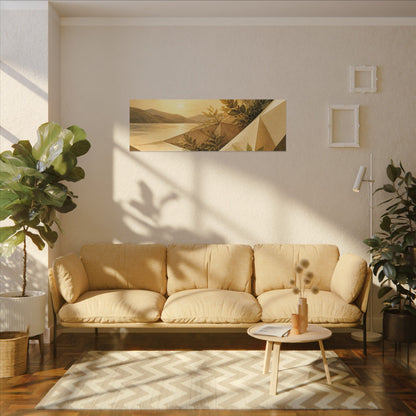 Golden Hour Paper Fold Canvas Art - Japandi Ma