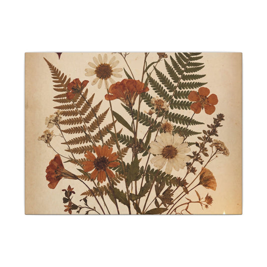 Dried Flowers Autumn Canvas Art | Cottagecore Nostalgic Design Art Print