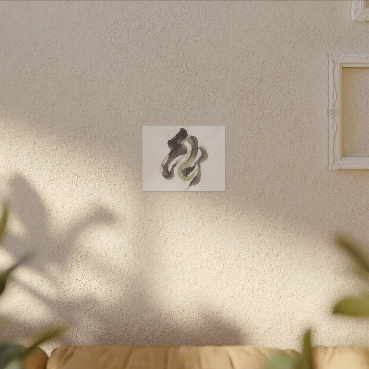 Ink Brushstroke Canvas Art | Spring Japandi Japanese Pattern Art