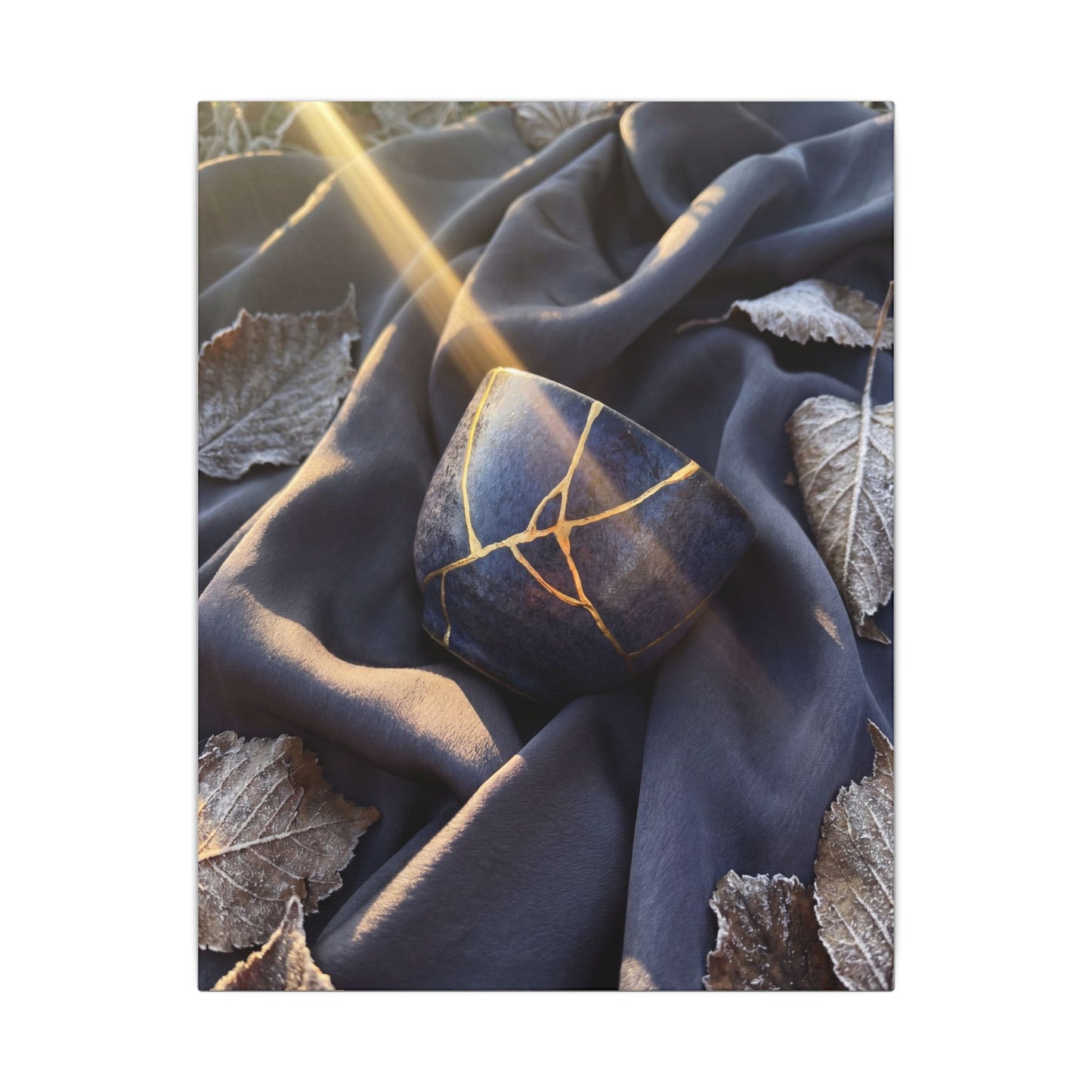 Winter Silk Drape Gold Repair Canvas Art | Artful Decor