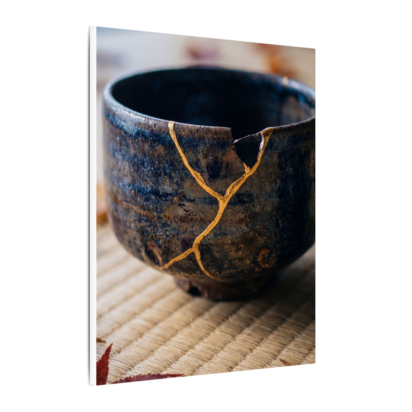Tea Ceremony Autumn Canvas Art | Kintsugi Healing Design