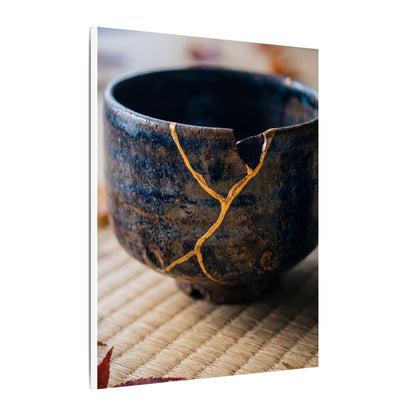 Tea Ceremony Autumn Canvas Art | Kintsugi Healing Design