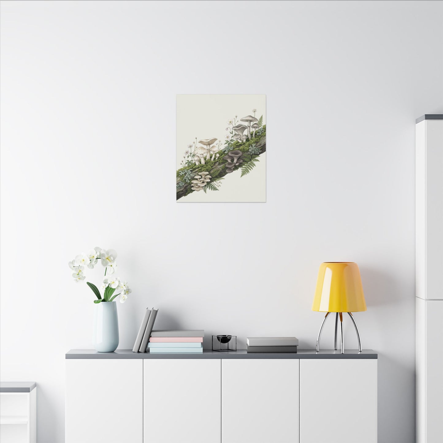 Dried Flowers Spring Canvas Art | Japandi Neutral Design