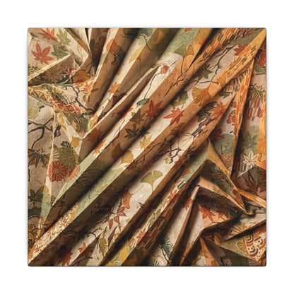Paper Fold Autumn Canvas Art | Japandi Earthy Design