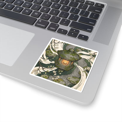 Spring Stone Lantern Ukiyo E Inspired Sticker | Peaceful Decor