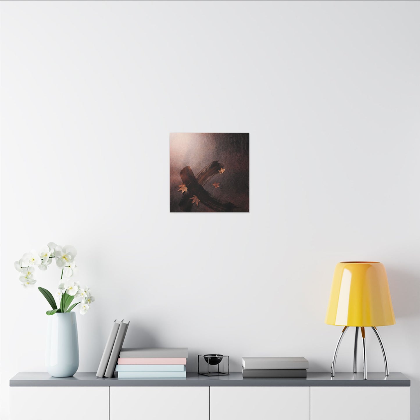 Moody Ink Brushstroke Canvas Art - Moody Minimal Dark Japandi