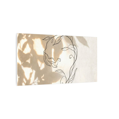Warm Shoji Screen Canvas Art - Minimal Line Japandi