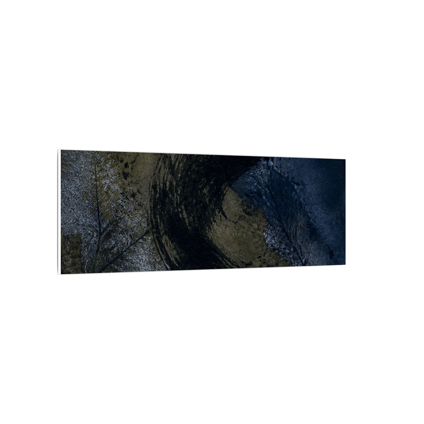 Shibui Ink Brushstroke Canvas Art - Dark Japandi Dark Texture