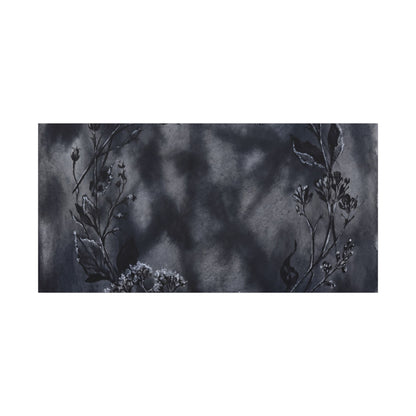 Dried Flowers Canvas Art | Winter Dark Japandi Shadow Zen Art