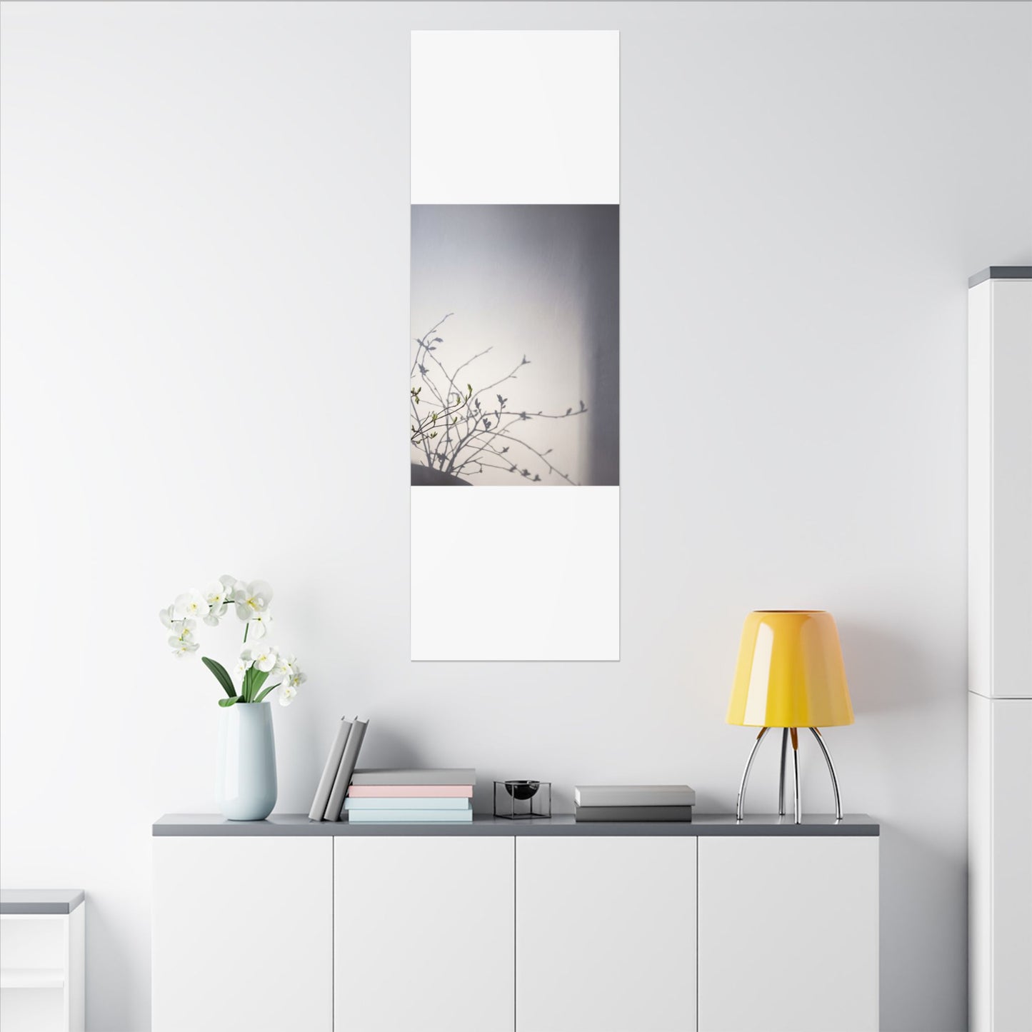 Japandi Shadow Play in Dawn | Japanese Pattern Canvas Art