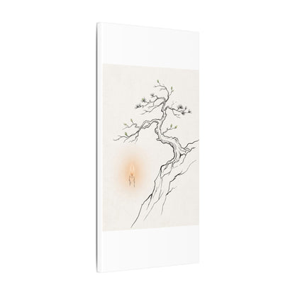 Candlelight Pine Tree Canvas Art - Japandi Shibui