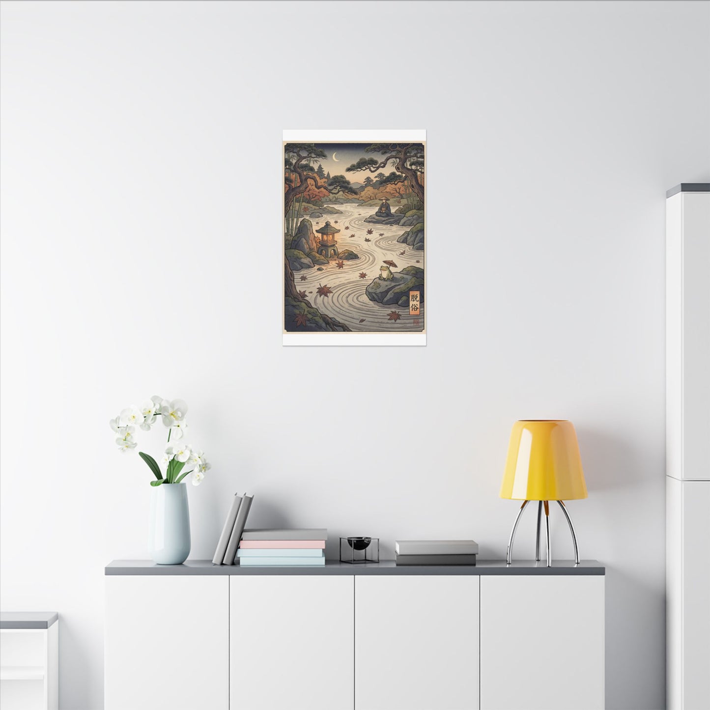 Rock Garden Autumn Canvas Art | Zen Serene Design