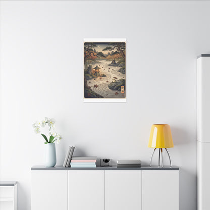 Rock Garden Autumn Canvas Art | Zen Serene Design