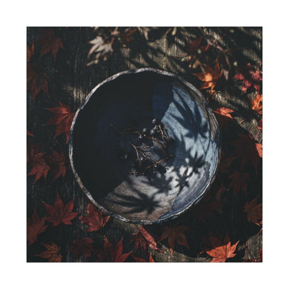 Autumn Ceramic Bowl Shadow Zen Canvas Art | Bold Decor