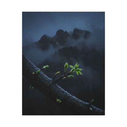 Moonlight Mountain Mist Canvas Art - Dark Japandi Kanso