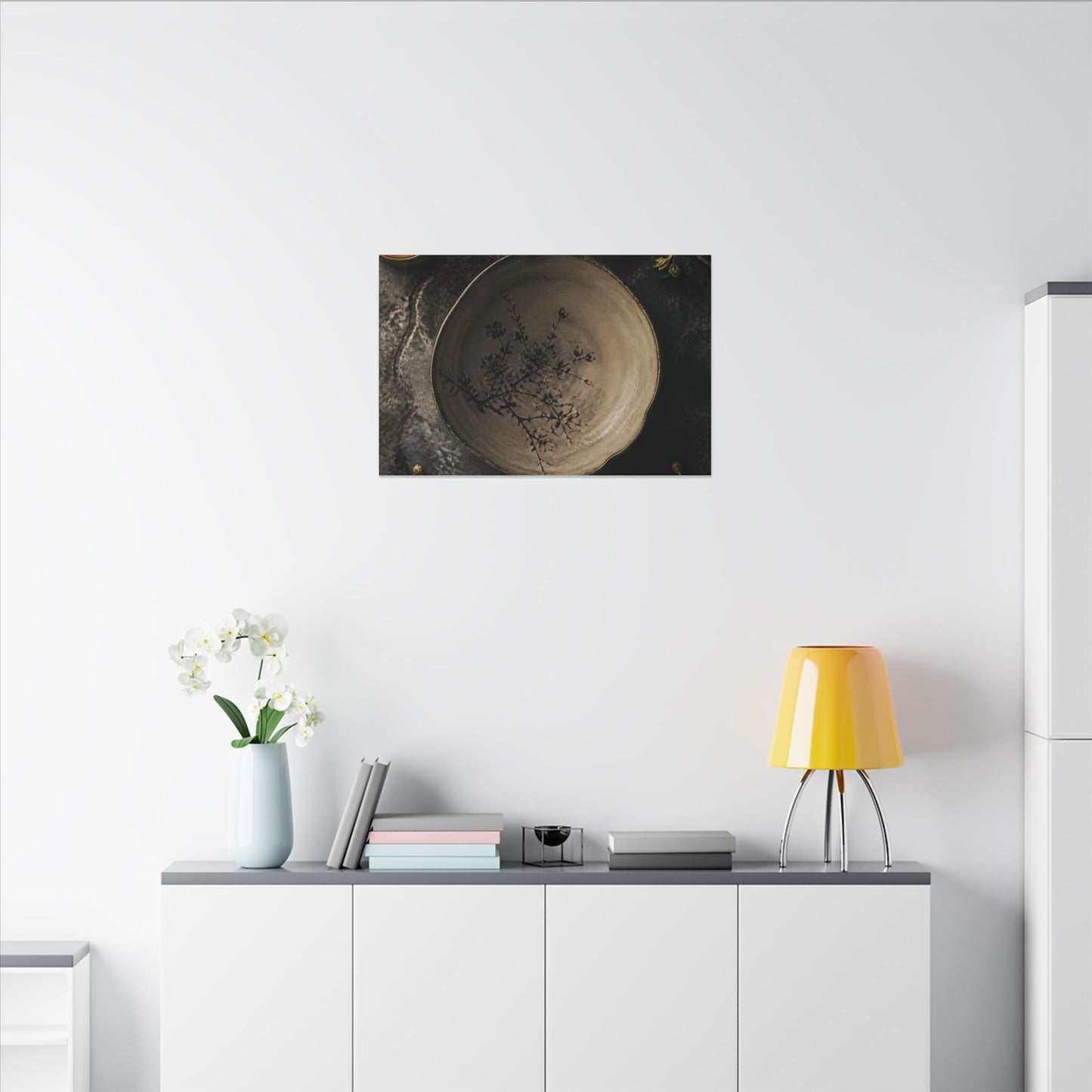 Ceramic Bowl Spring Canvas Art | Japandi Earthy Design