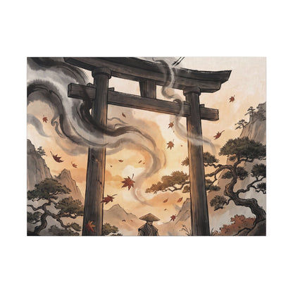 Torii Gate Ukiyo E Inspired Canvas Art | Serene Zen Art