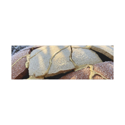 Broken Pottery Crackle Gold Canvas Art | Healing Kintsugi Art