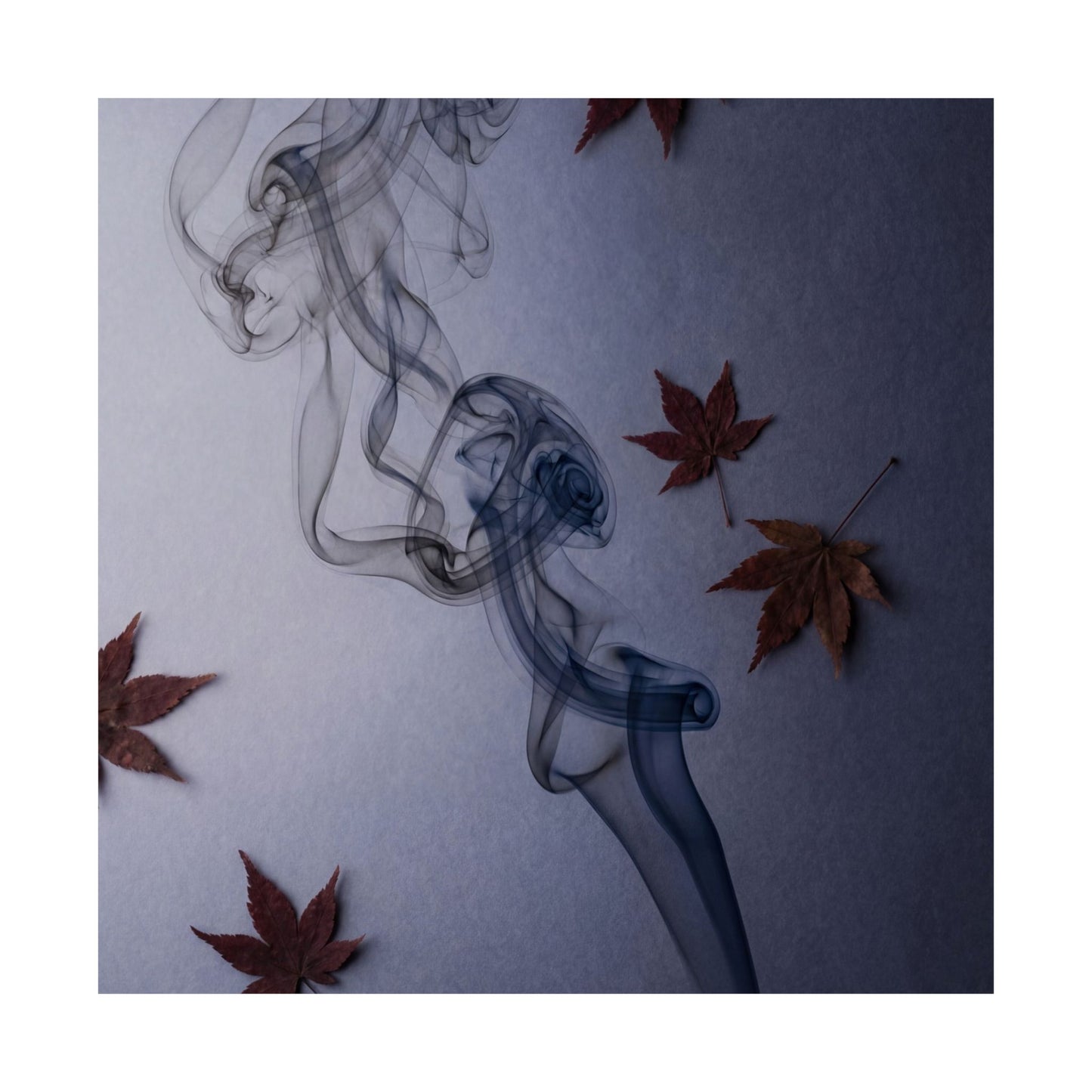 Incense Smoke Wall Art Print | Autumn Dark Japandi Moody Minimal Art