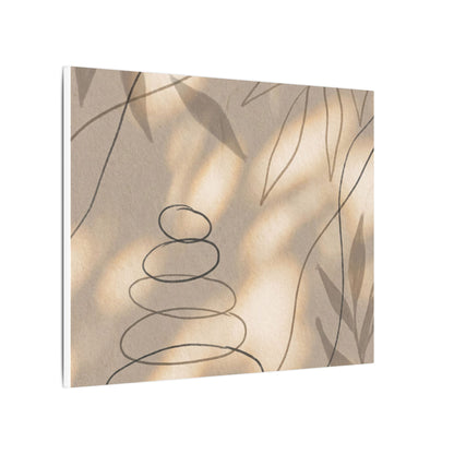 River Stones Minimal Line Canvas Art | Earthy Japandi Art