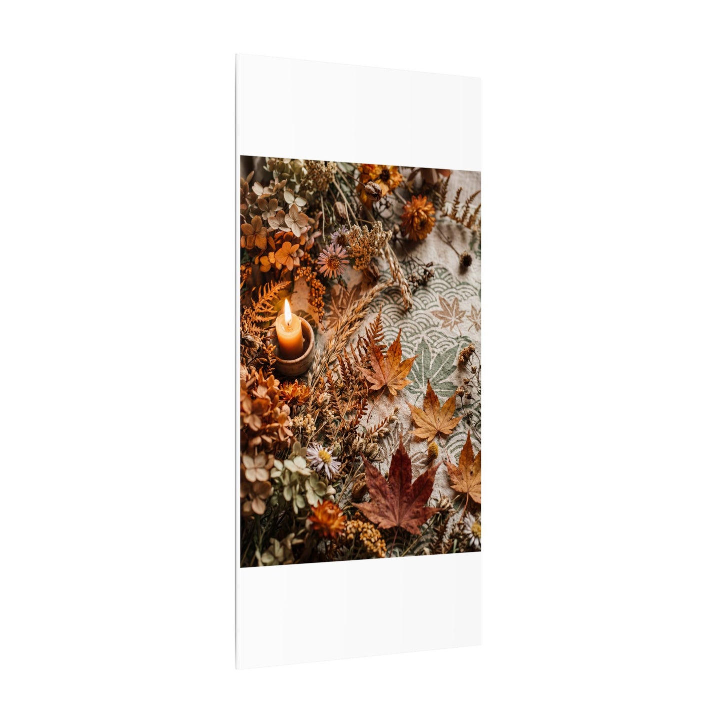 Candlelight Dried Flowers Canvas Art - Japandi Seijaku