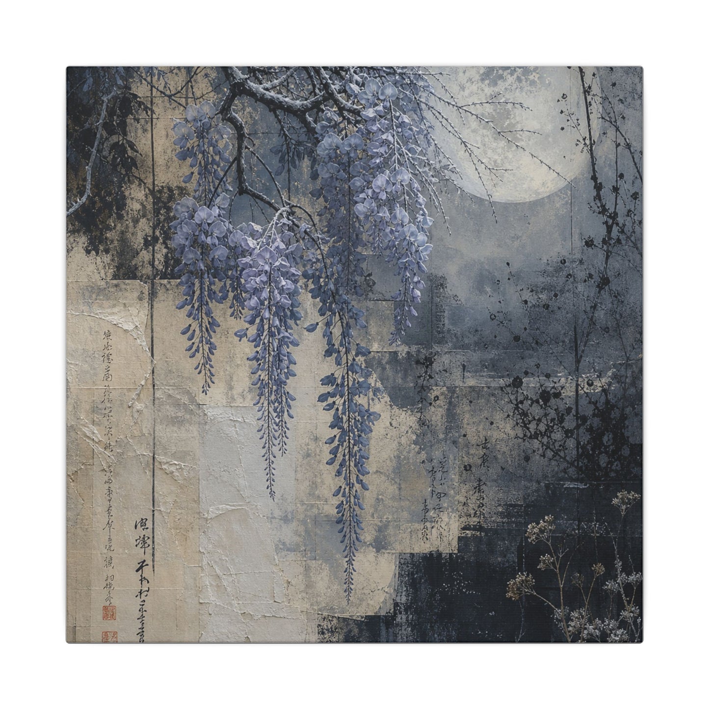 Winter Wisteria Texture Canvas Art | Elegant Decor