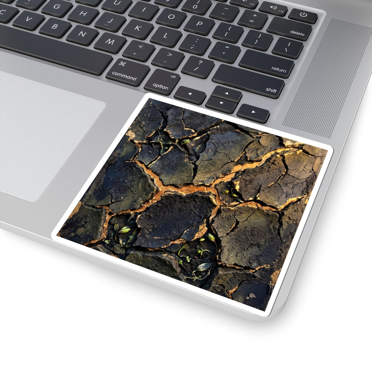 Cracked Earth Spring Sticker | Dark Japandi Bold Design