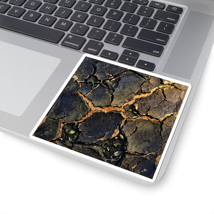 Cracked Earth Spring Sticker | Dark Japandi Bold Design