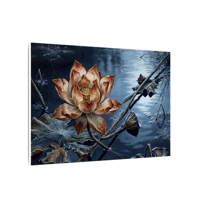 Winter Lotus Flower Broken Beauty Canvas Art | Healing Decor