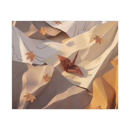 Autumn Paper Fold Minimal Line Canvas Art | Cozy Decor