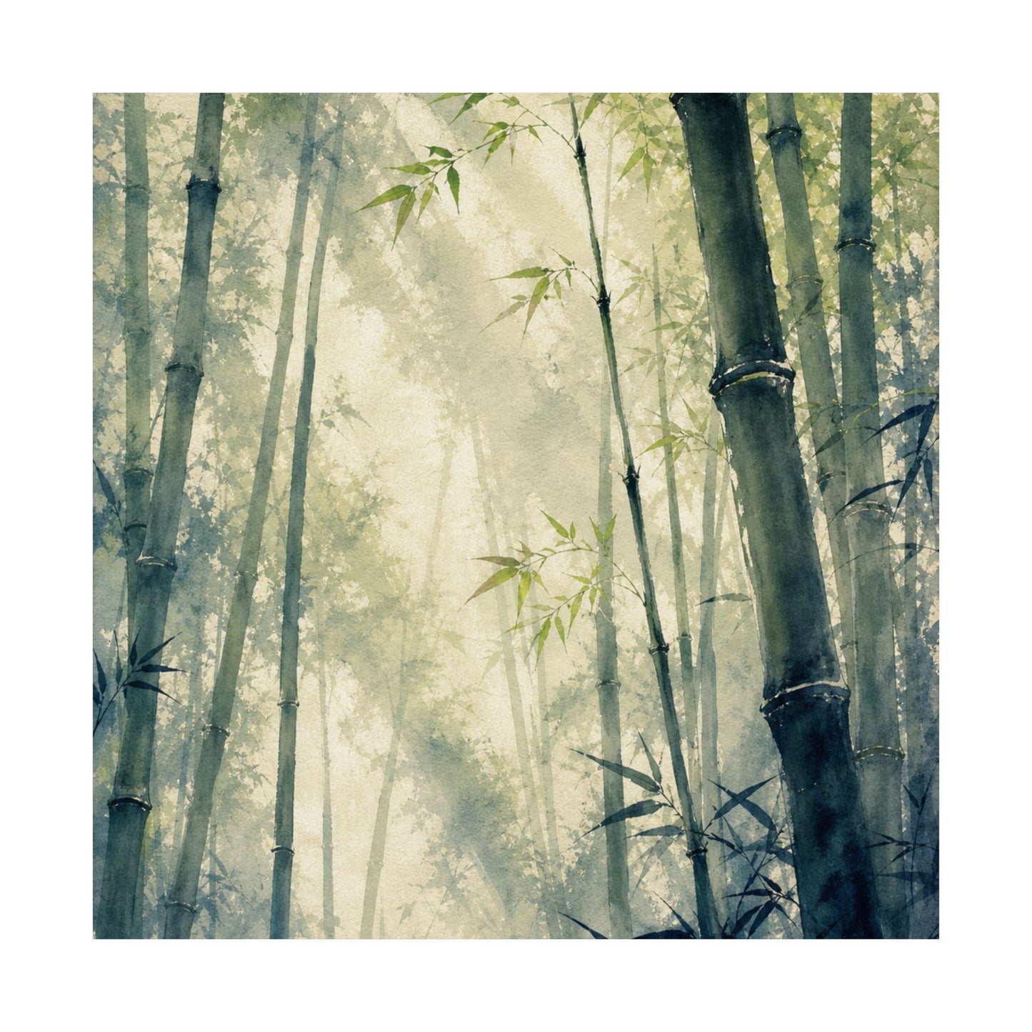 Spring Bamboo Grove Sumi E Wall Art Print | Serene Decor