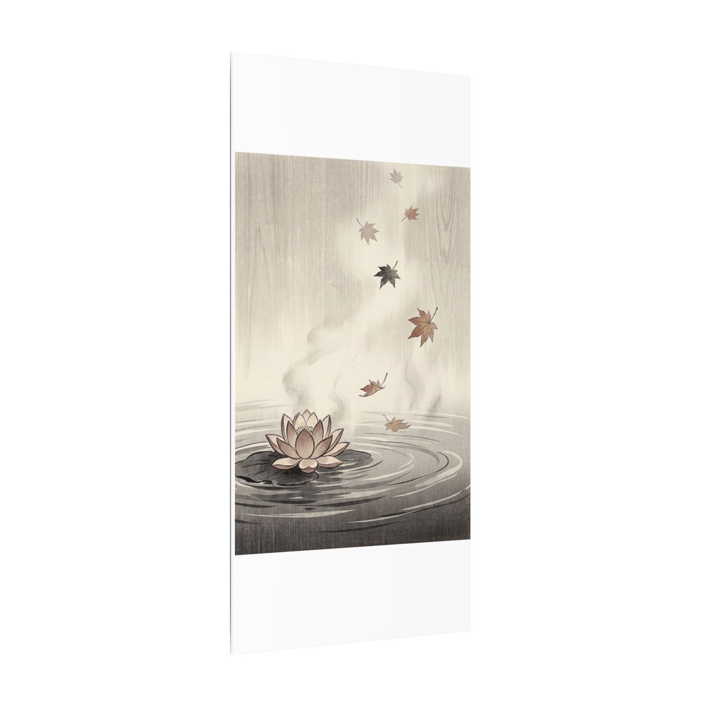 Lotus Flower Canvas Art | Autumn Zen Ukiyo E Inspired Art
