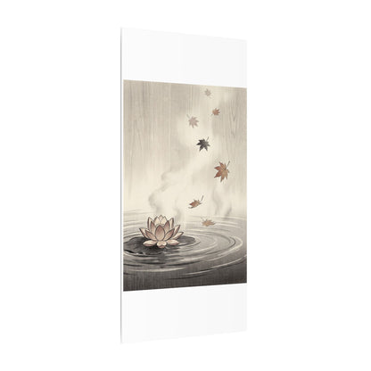 Lotus Flower Canvas Art | Autumn Zen Ukiyo E Inspired Art