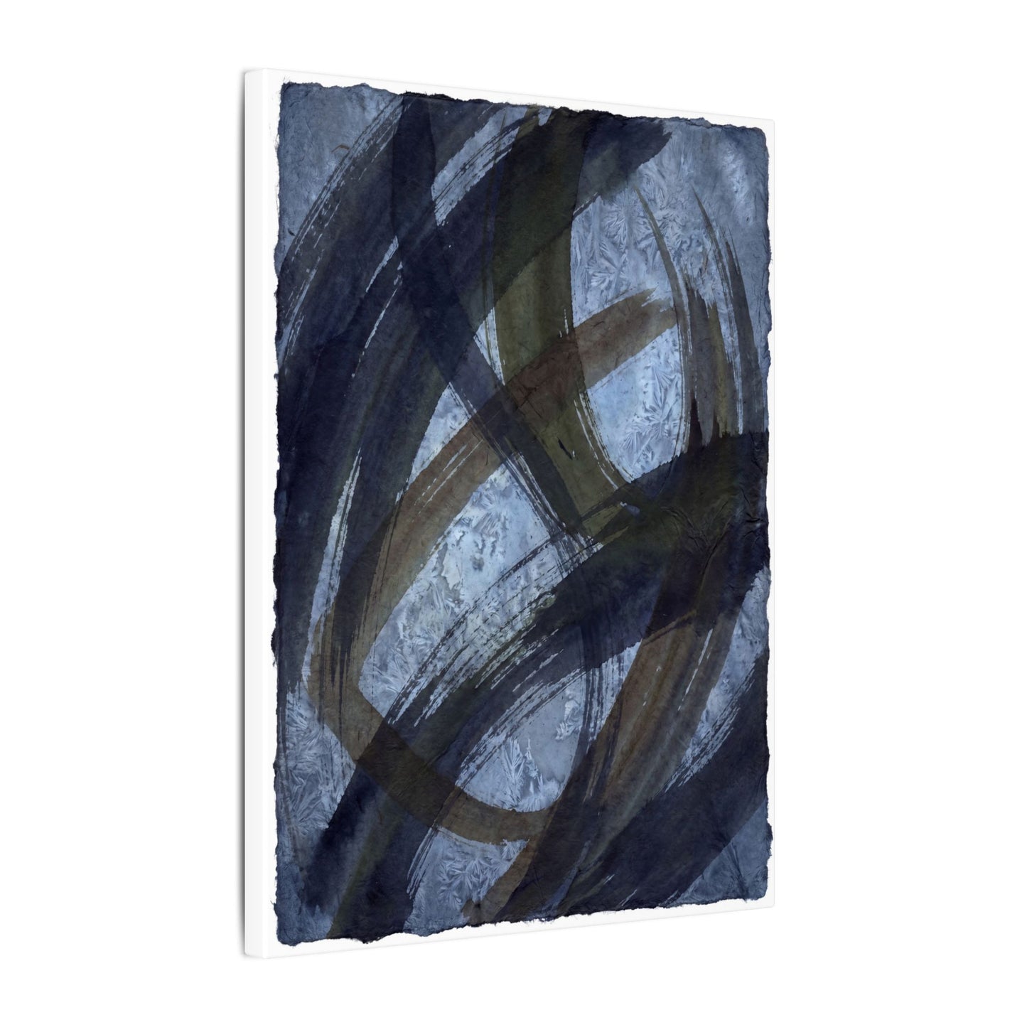 Ink Brushstroke Canvas Art | Winter Dark Japandi Shadow Zen Art