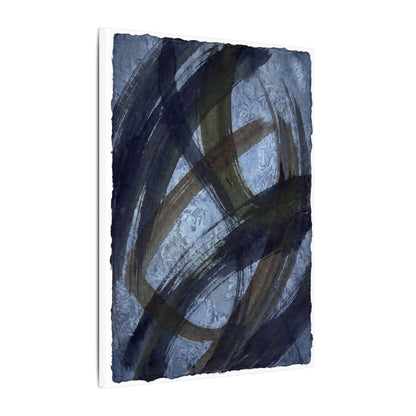 Ink Brushstroke Canvas Art | Winter Dark Japandi Shadow Zen Art