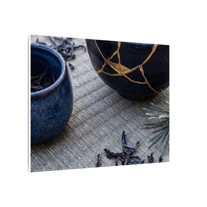 Kintsugi Tea Ceremony in Overcast | Gold Vein Canvas Art