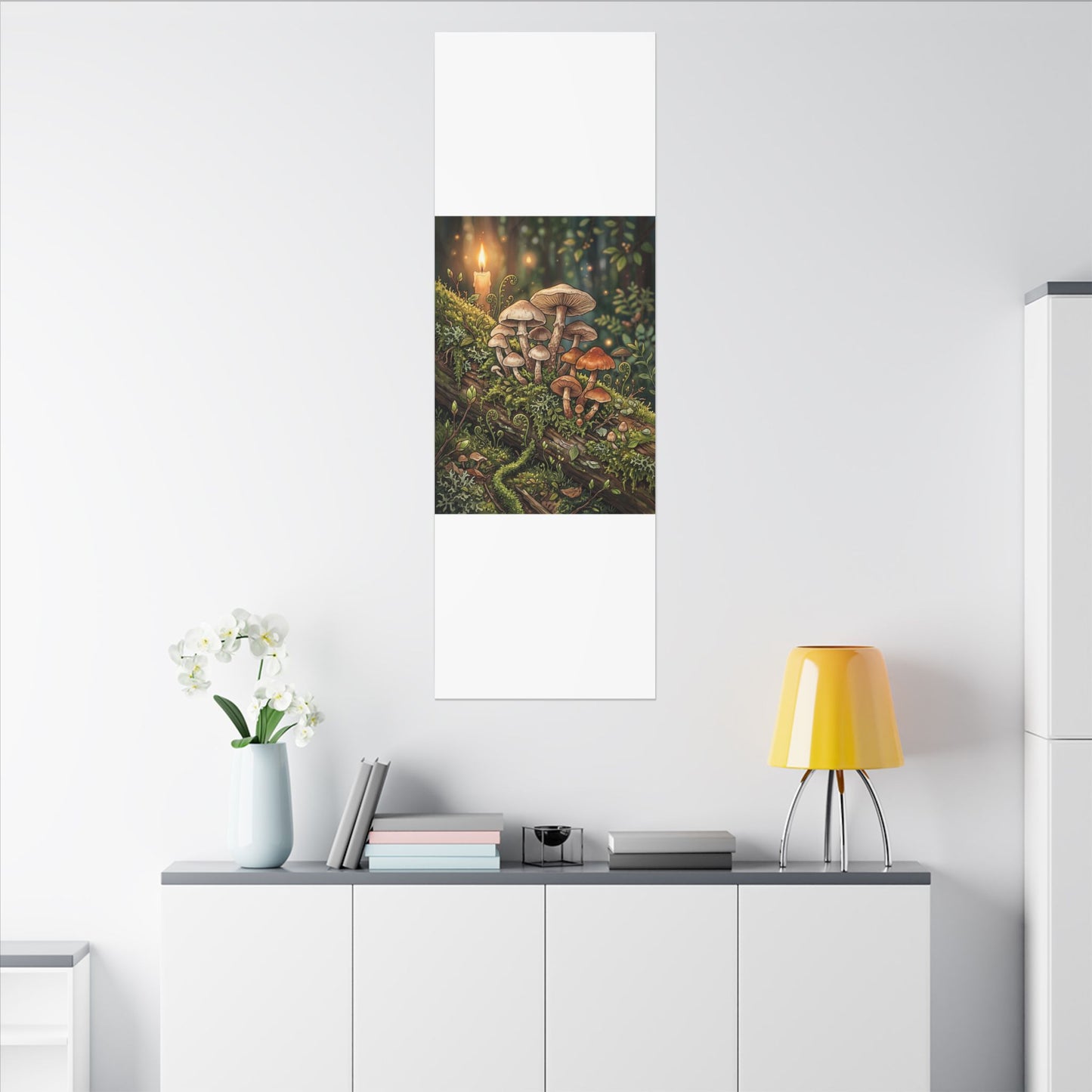 Spring Wild Mushrooms Herbarium Canvas Art | Rustic Decor