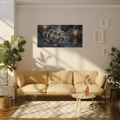 Fukinsei Lotus Flower Canvas Art - Zen Sumi E