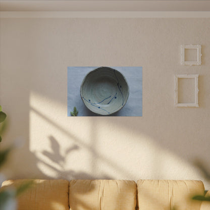Spring Ceramic Bowl Minimal Line Canvas Art | Warm Decor