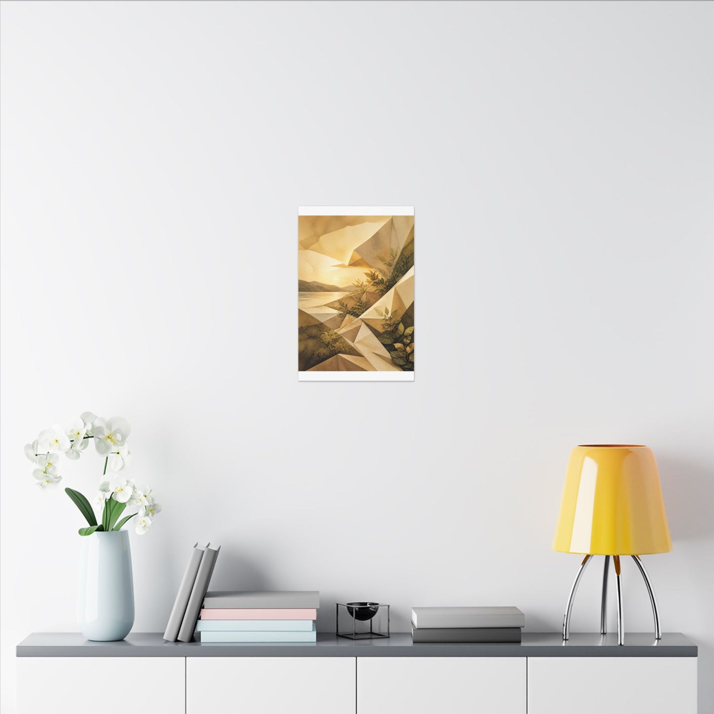 Golden Hour Paper Fold Canvas Art - Japandi Ma